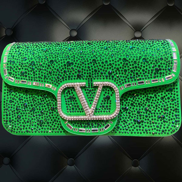 Valentino Garavani Small Locò (Style) Shoulder Bag With Rhinestones in Various Colors & Designs