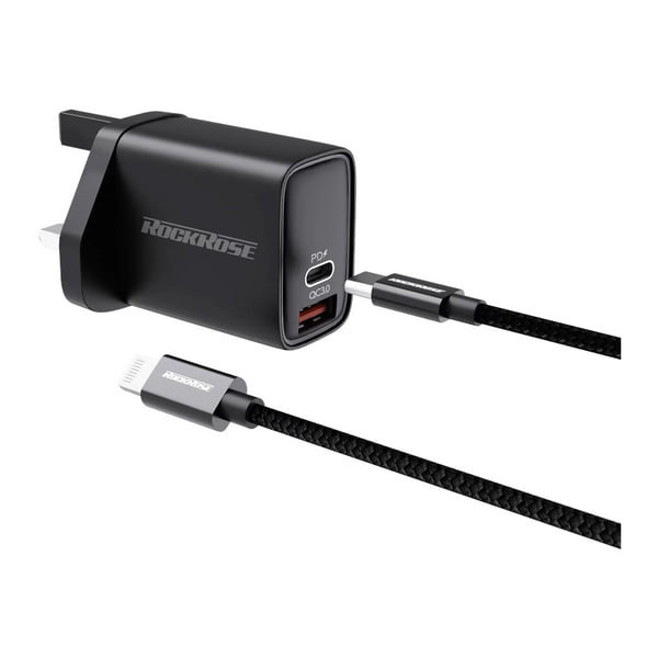 Rockrose Cayenne G35 Charger PD 35W USB-C, Black Color, Model No. RRTC40UK