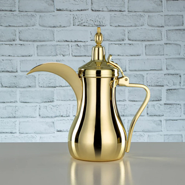 Stainless Steel Teapot with a Modern & Elegant Design, Gold Colored, Turkish Style