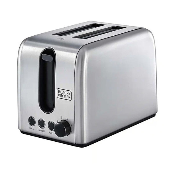 Black+Decker 2-Slice Stainless Steel Toaster, 1050W, Silver & Black Color, Model No. ET244- B5
