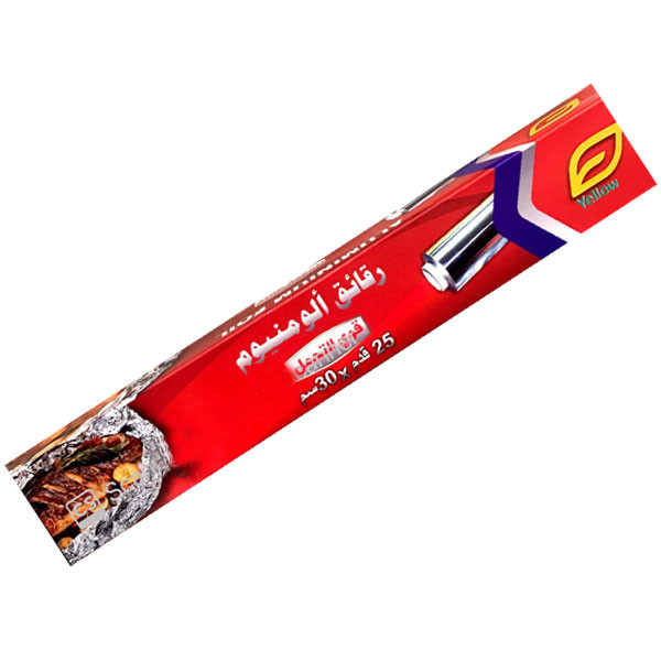 Yellow One Use Aluminium Foil for Hookah, 25ft Length x 30cm Width