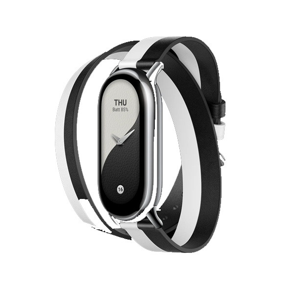 Xiaomi Mi Smart Band 8 Double Wrap Strap, Black & White Color