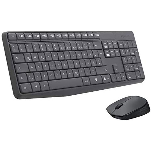 Logitech Wireless Keyboard & Mouse Combo, Black Color, Model No. MK235
