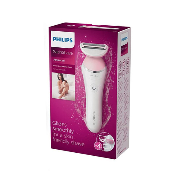 Philips SatinShave Advanced Wet and Dry Rechargeable Lady Shaver, Cordless Electric Razor with Bikini Attachment and Efficiency Caps, BRL140/00
