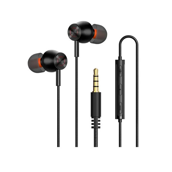 Mcdodo Stereo Earphone 3.5mm Aux Audio Jack Wired Headphone, Black Color, Model No. HP-350