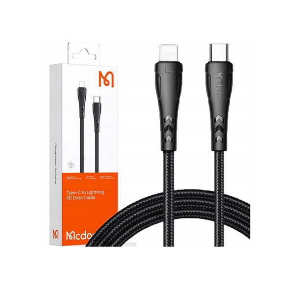 Mcdodo 36W Type-C to Lightning Data Cable 1.2m, Black Color, Model No. CA-4571