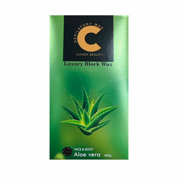 Candy Beauty Aloe Vera Luxury Block Wax Hair Removal, 400gr
