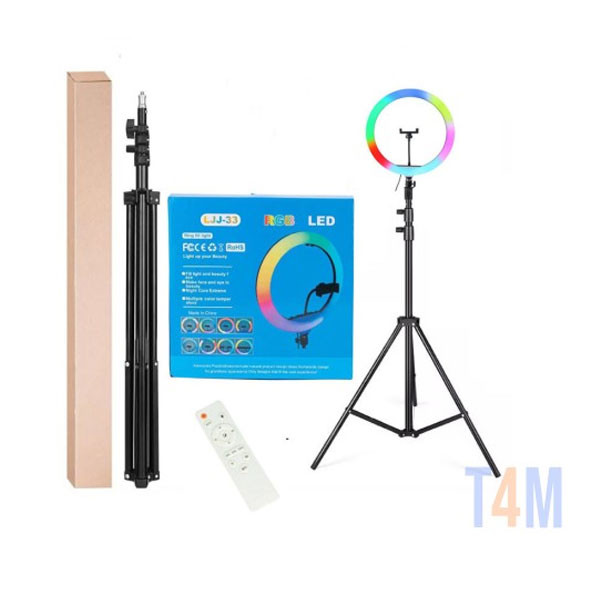 Ring Light Stand with Phone Holder & Remote 33cm Black for Photography & Live Broadcast Functions Model No. LJJ-33