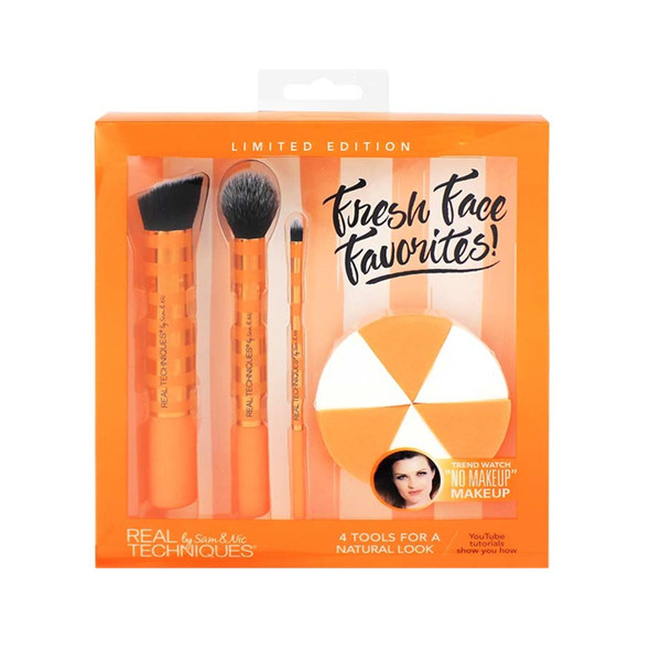 Real Techniques Fresh Face Favorites Synthetic Hair Makeup Brush Set 4 pcs