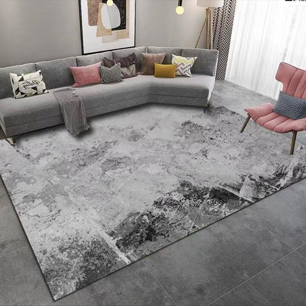 Brillant Embossed Cream Type Machine Carpet, Gray-White Shades, 2m x 3m