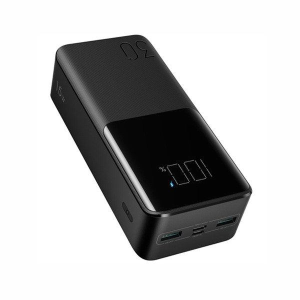 Joyroom Power Bank 20000mAh 15W with 2 USB-A Ports and USB-C Port, Black, Model No. JR-T014