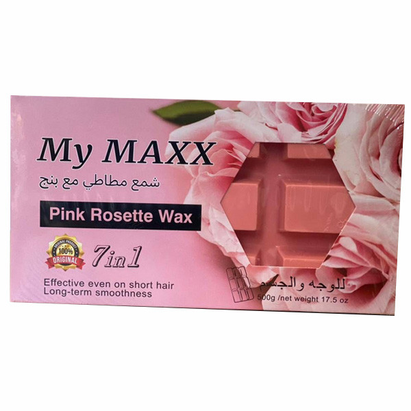 My Maxx Pink Rosette Wax Hair Removal, Effective Even on Short Hair, Long-Term Smoothness, 7 in 1, 500gr