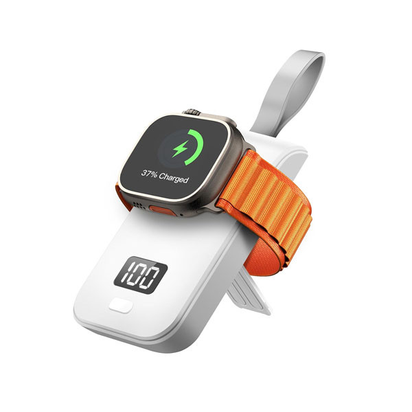 OEM 2in1 Portable Watch Wireless Charger for Apple Watch, White Color, Model No. V6