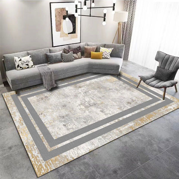 Brillant Embossed Cream Type Machine Carpets, Gray, Brown & White Shades, 3m x 4m