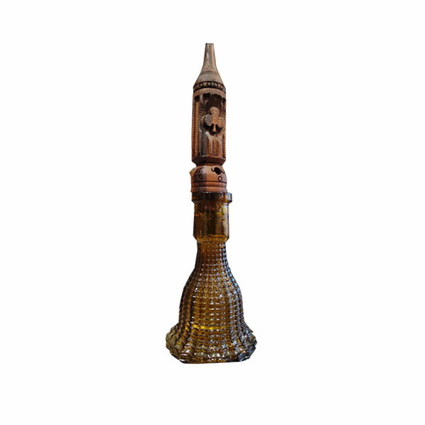 Unique Style Premium Design Decorated Hand Carved Wood Hookah with Glass Vase
