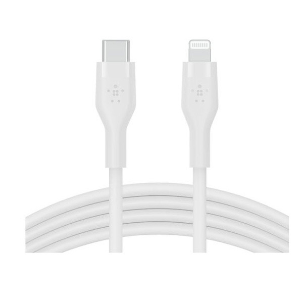 Belkin USB-C Silicone Cable Lightning 1m, White Color, Model No. CAA009bt1MWH