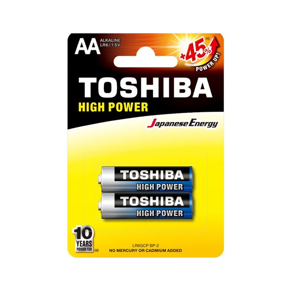 Toshiba High Power LR03 Alkaline Batteries AA 1.5V, 2pcs