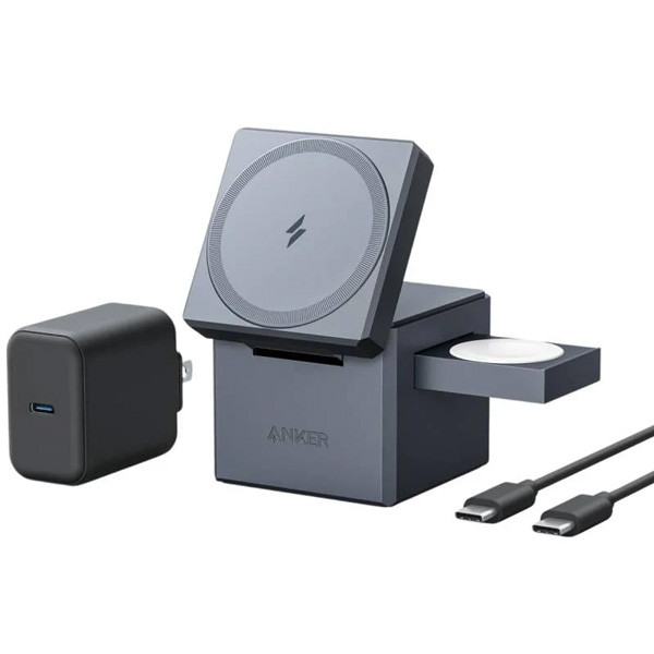 Anker 3in1 Cube with MagSafe wireless charging, Gray Color, Model No. Y1811KA1