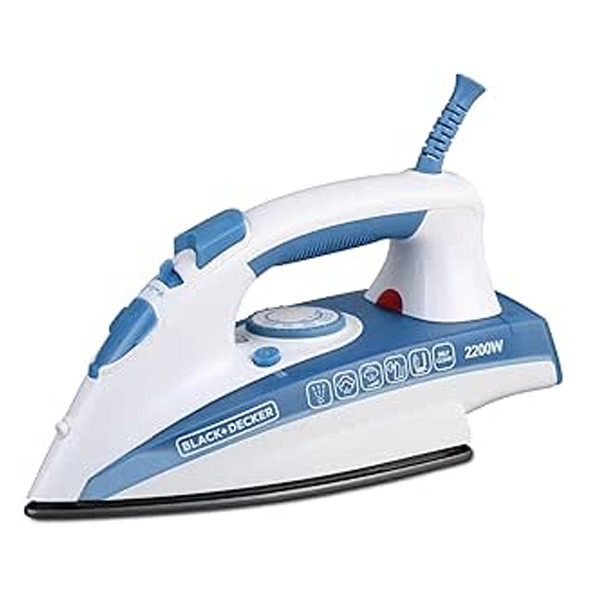 Black+Decker Steam Iron, 2200W, Blue Color, Model No. X2000-B5