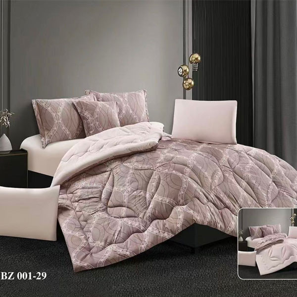 Andac Bedding Bed Set of 7 pieces Brown-Beige Color Decorated with Flowers, Model No. BZ 001-29