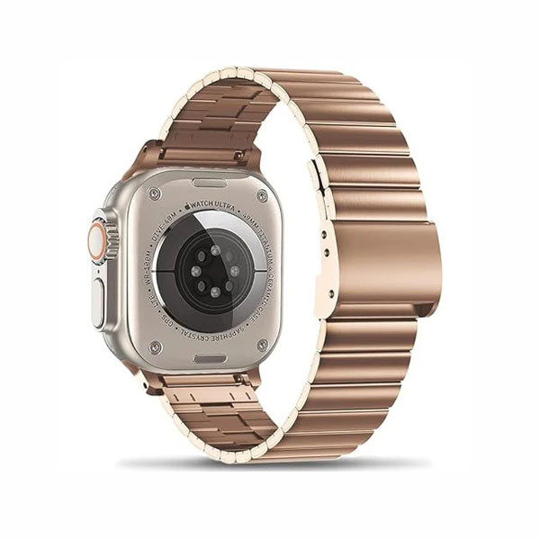 Spigen DuralPro Flex Steel Band For Apple Watch, Rose Gold Color