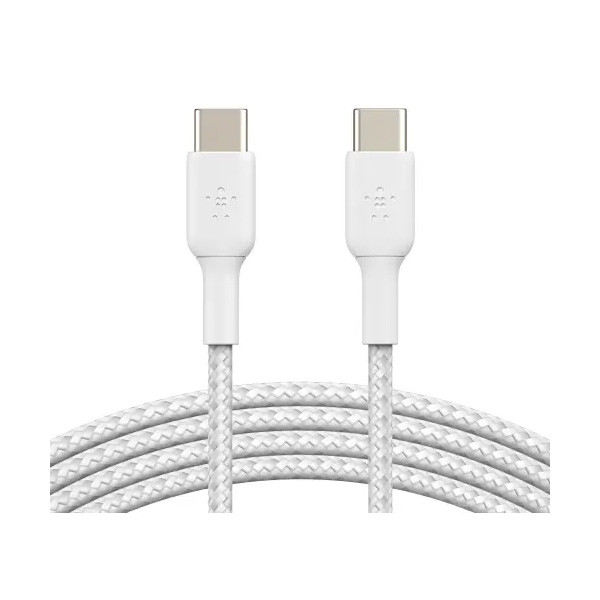 Belkin BoostCharge Braided USB-C to USB-C Cable 2-Piece Set, 1m, White Color, Model No. CAB004bt1MWH2PK