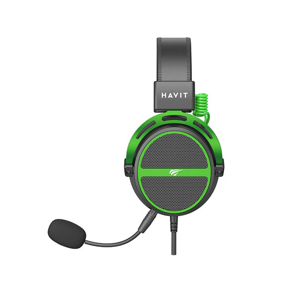 Havit Gaming Headphones Alloy Light Weight 3.5mm Wired, Black + Green Color, Model No. H2030E