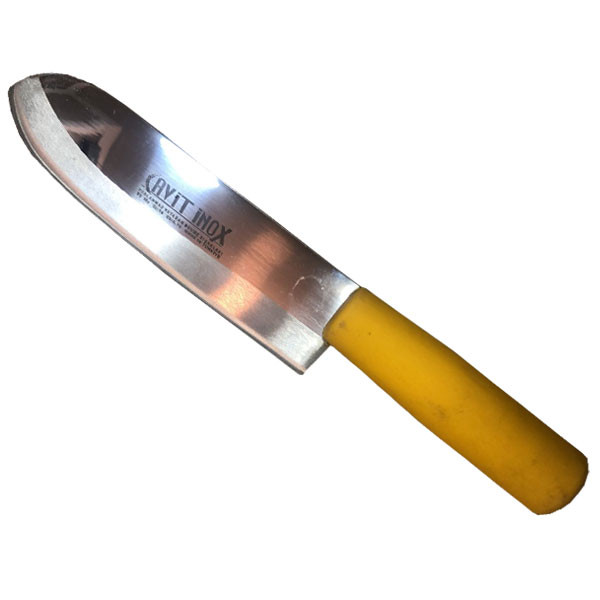 Cavit Inox Stainless Steel Professional Knife with Yellow Plastic Silicone Handle