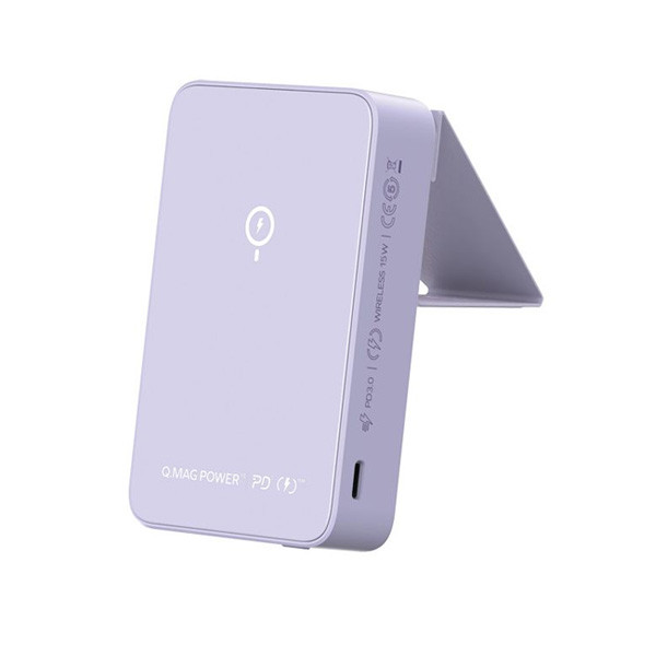 Momax Q.Mag Power 15 Magnetic Wireless Battery Pack with Stand 10000mAh, Purple Color, Model No. IP121U