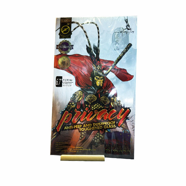 AG Privacy 2pcs Monkey King Anti Spy Tempered Glass Screen Protector Oil Full Glue X XR XS for iPhone 15 Pro Max