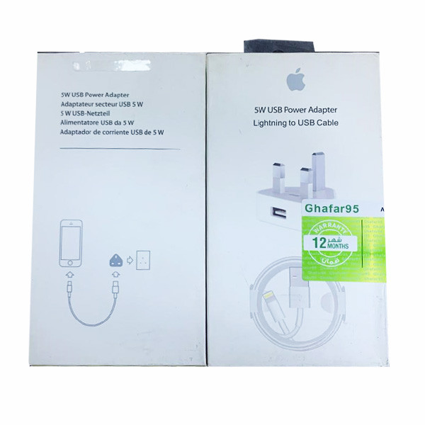 Apple 5W USB Power Adapter Lightning to USB Cable For iPhone & iPod