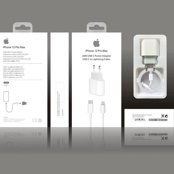 Apple 20W Phone USB-C Power Adapter for iPhone12/12 Pro/12 Pro Max, White Color, Model No. 602-02544-A