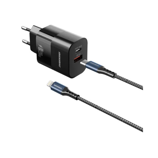 Rockrose Eclipse GII 20W Dual Port Charger, Black Color, Model No. RRTC30UK