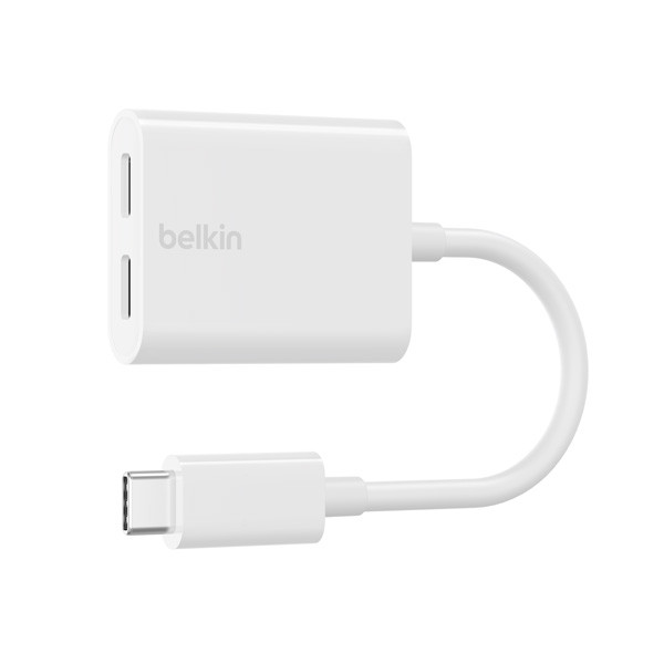 Belkin RockStar™ USB-C Audio + Charge Adapter, White Color, Model No. F7U081btWH