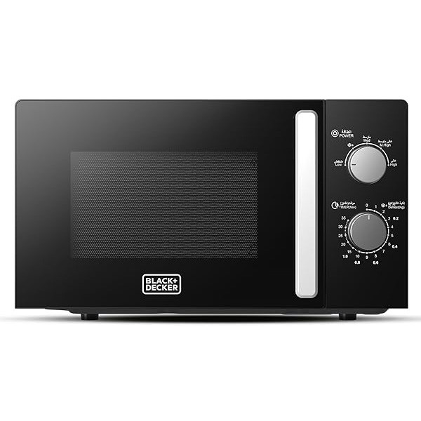 Black+Decker Solo Microwave Oven, 20lt, 700W, 5 Power Levels, Black Color, Model No. MZ2005P-B5