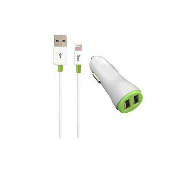 Goui EVE-I Plus 2 USB Car charger + MFI Certified Lightning Cable Model No. G-CK4A