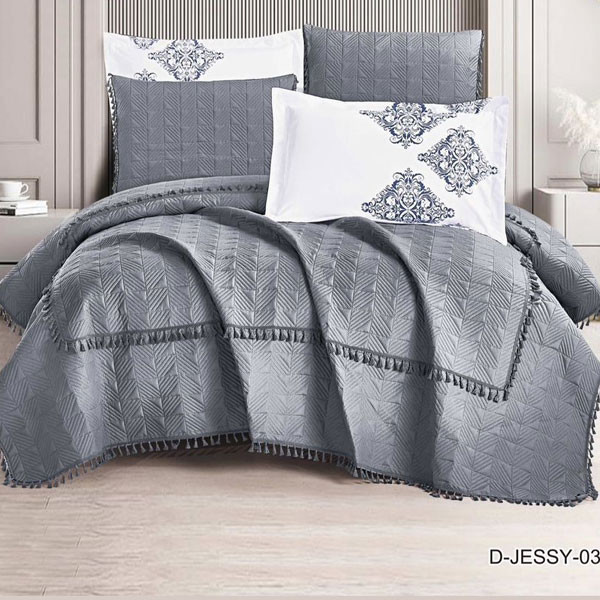 Rose Home Summer Blanket Queen Size (200cm x 200cm) Set of 6 pieces in Gray Color Model No. D-JESSY-03