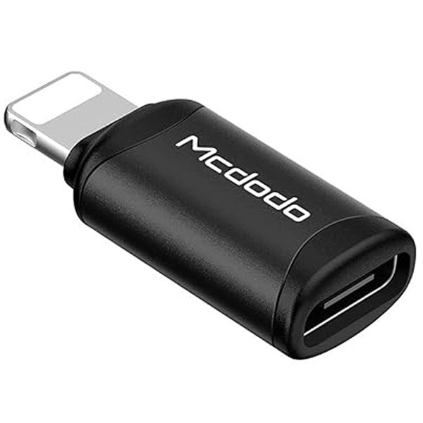 Mcdodo Adapter USB Type-C to Lightning 8-Pin, Black Color, Model No. OT-7680