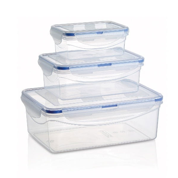 Ucsan Plastik Locking 3-Piece Set Plastic Rectangular Food Storage Model No. M-478