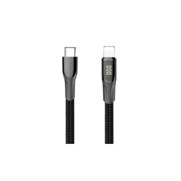 Calk 20W PD Digital Display Fast Charging Data Line Cable, Black Color, Model No. XC059