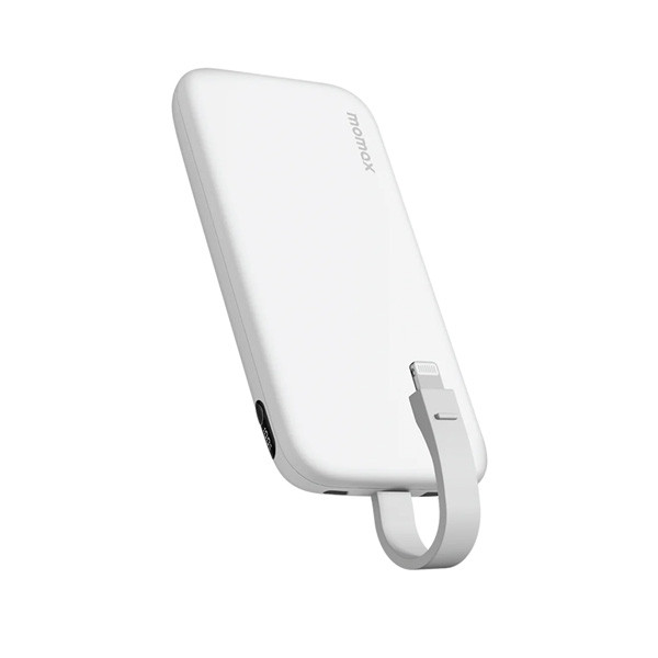 Momax iPower PD3 10000mAh Power Bank with Lightning Cable, White Color, Model No. IP118MFIW