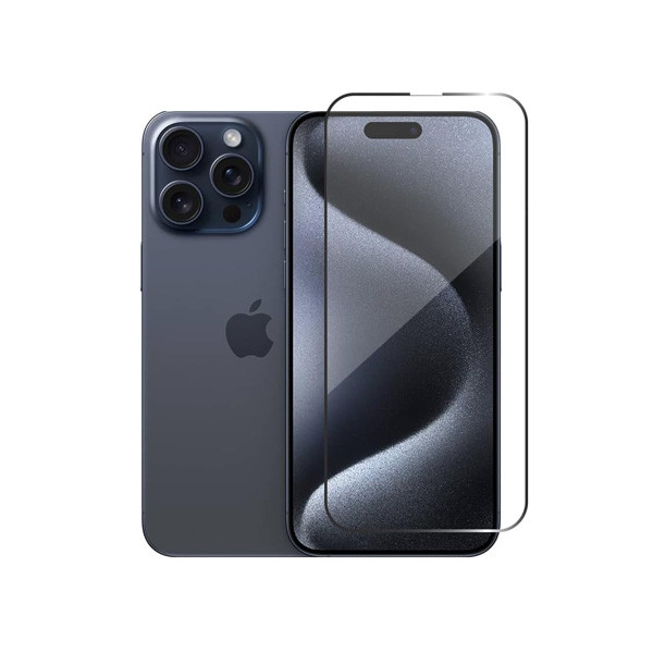 Momax iPhone 15 Pro Max Full Coverage Screen Protector, Black Color, Model No. PZAP23XLF1D