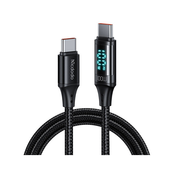 Mcdodo Digital HD Type-C to Type-C 100W Data Cable 1.2m Black Color, Model No. CA-1100