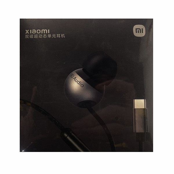 Xiaomi Wired Earphone Dual Magnetic Super Dynamic Unit Hi-Res Audio Aluminum Alloy Cavity 3.5mm In-ear Earphone with Mic - Black Color