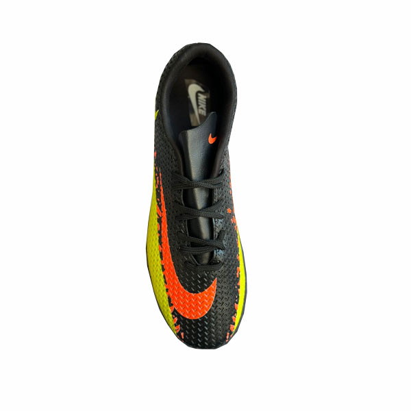 Nike Phantom GX Academy, Black-Yellow & Orange Color, Indoor/Court Low-Top Soccer Shoes