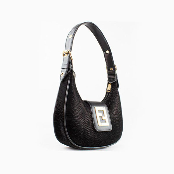 Fendi C’mon (Type) Shoulder Bag, Copy, Synthetic Leather, in Black Color