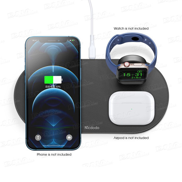 Mcdodo 3in1 Magnetic Wireless ChargerUse for USB-C Apple Watch Charger, Black Color, Model No. CH-7063