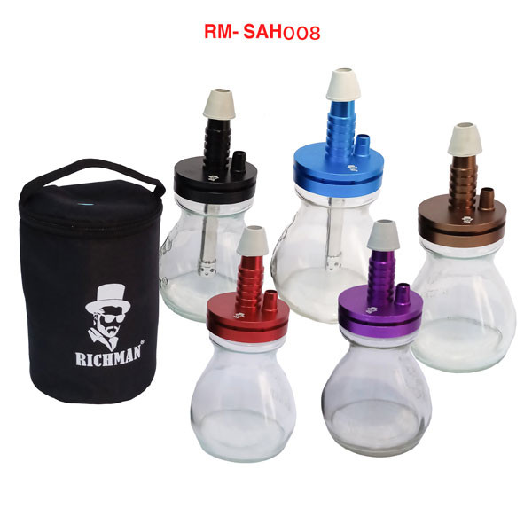 Richman Safari Luxe Shisha (Glass Base + Single Hose), in Various Colors Model No. RM-SAH008 (Body, Tray & Head not Included)