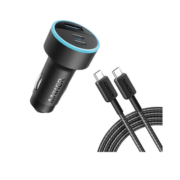 Anker 335 Car Charger 67W with 3Ft USB-C-to-C Cable, Black Color, Model No. B2736H11