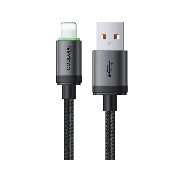 Mcdodo USB-A To Lightning Cable with Charging Light, 1m, Black Color, Model No. CA203